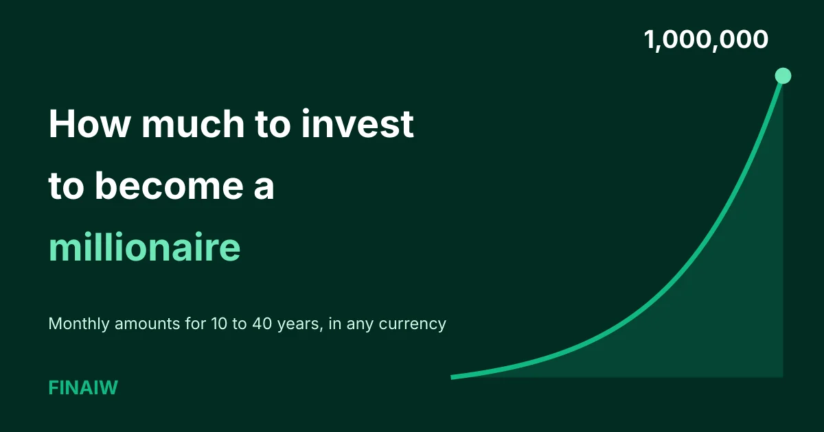 How much to invest each month to become a millionaire